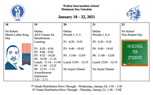 Walton's Schedule for the Week of January 18 - 22 - article thumnail image