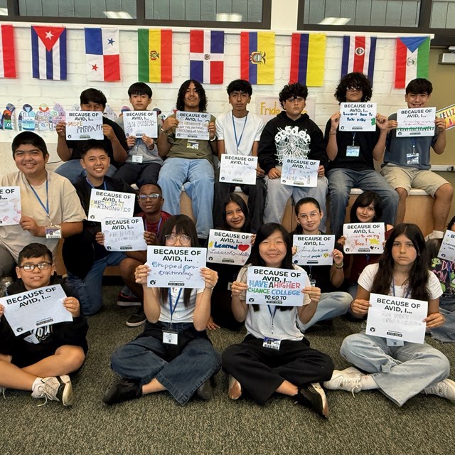 Proud AVID students